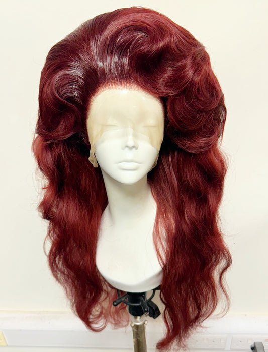 ÉireHeadRTW - Burgundy teased curly wig
