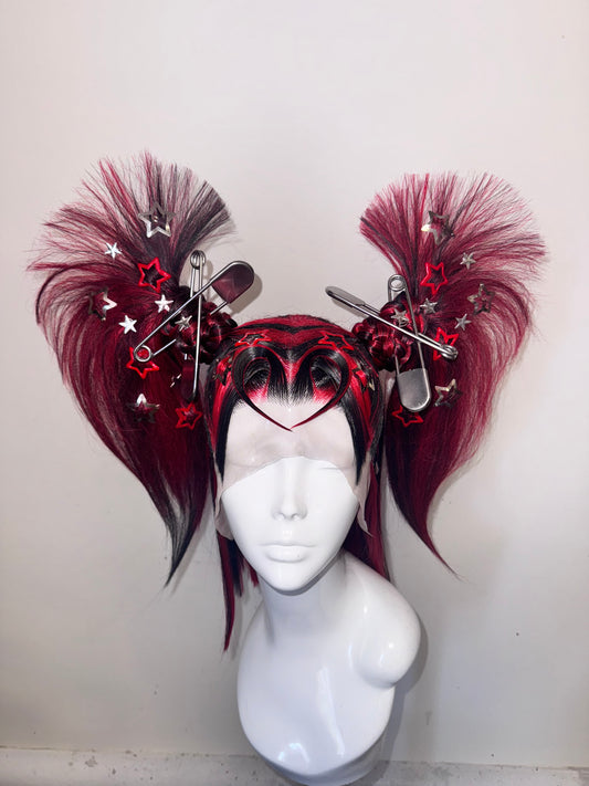 ÉireHeadRTW - red + black, y2k double pony