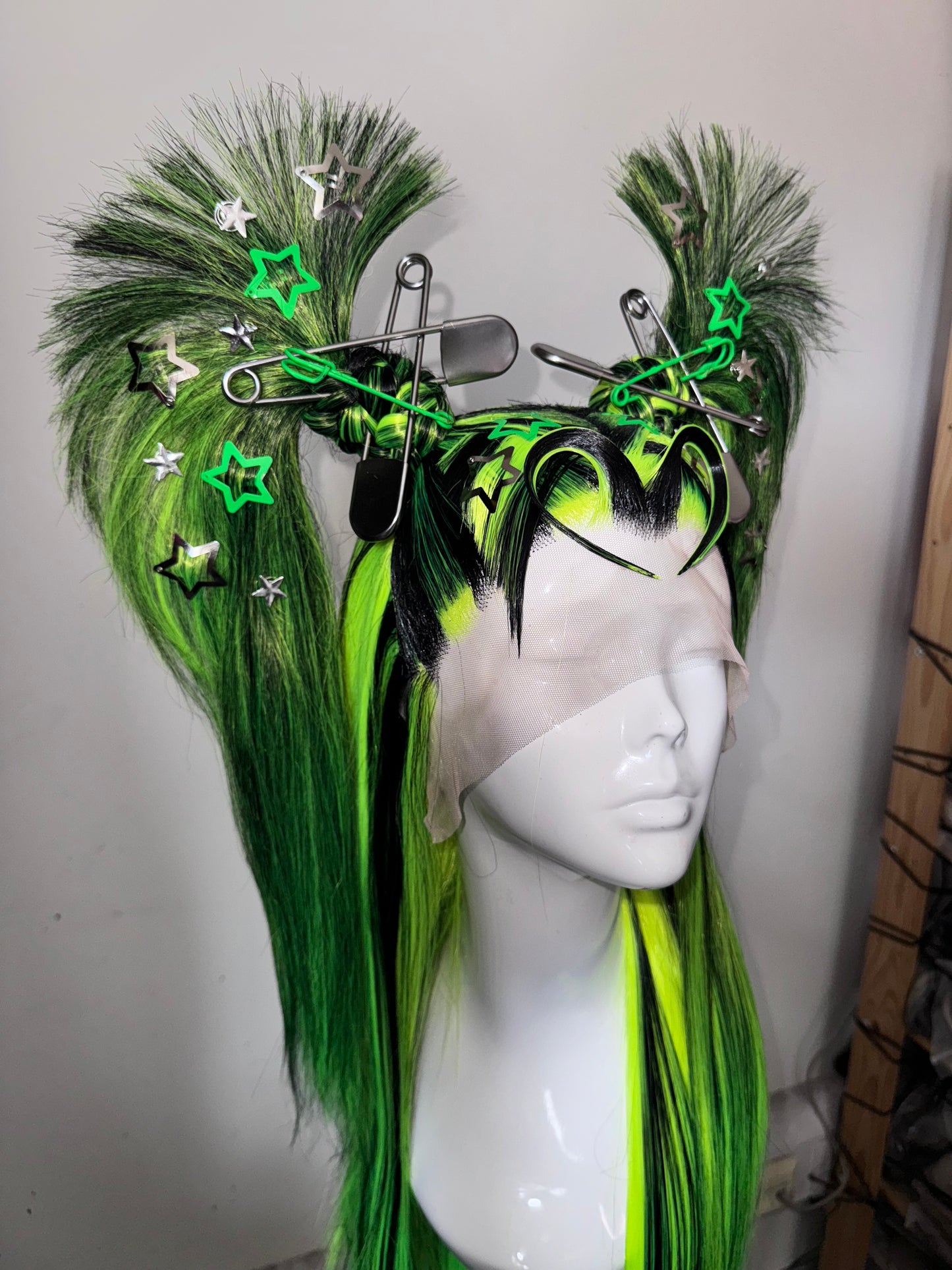 ÉireHeadRTW - neon green + black, y2k double pony